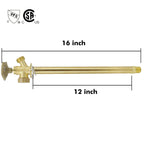 12 Inch Anti-Siphon Frost Free Sillcock Valve Multiturn 1/2 Inch NPT, 3/4 Inch Hose Bibb, Brass Body,Brass Valve 12 inch Length