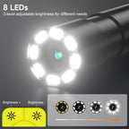 Borescope Camera with Light, 1080P HD Endoscope with 8 Adjustable LEDs, 4.3" Inspection Camera with 16.4ft Semi-Rigid Cable, 8mm IP67 Waterproof Lens-Father's Day Gift&Cool Gadgets for Men