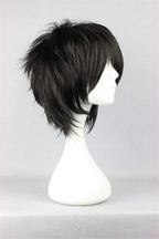 Short Black Cosplay Wig Spiky Fluffy Heat Resistant Synthetic Hair Emo Wig