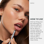 Wonderskin Lip Liner Pencil - 360 Contour Lipliner, Long Lasting, Sharpenable, Waterproof and Transfer-Proof Brown Lip Liner Pencil (Saddle)