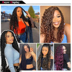 Goddess Box Braids Crochet Hair 24 Inch 8 Packs Boho Box Braids Pre Looped Crochet Hair For Black Women, With Curly Ends, Nice looking, Very Soft and Light Weight (24 Inch,#4)