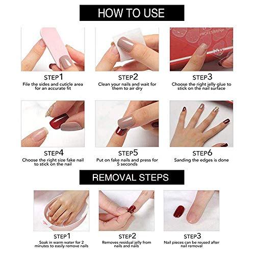 Long Fake Nails Tips - Coffin Luxury Press on Nails Pink Acrylic Ballerina Reusable False Nails for Women and Girls 24Pcs