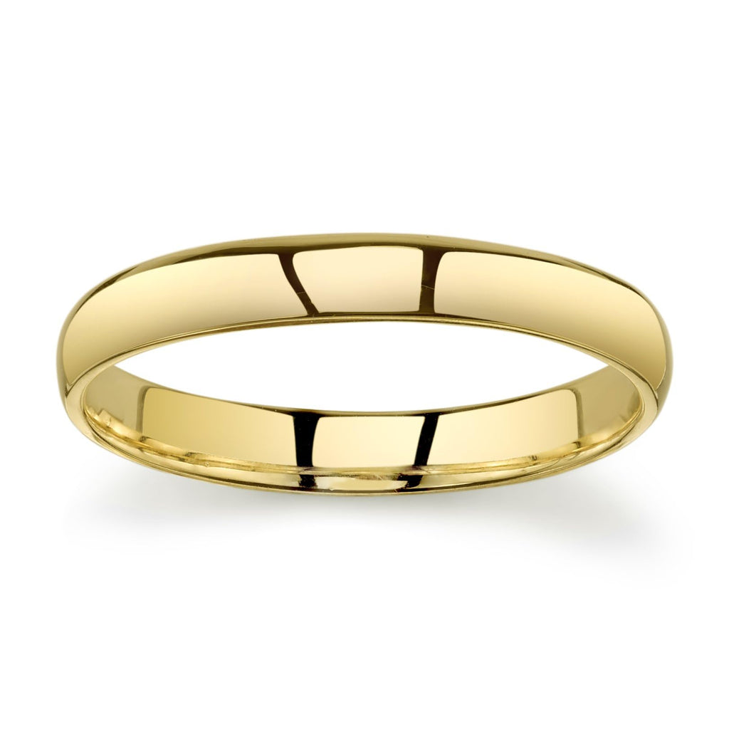 SKAHFIS 10k Yellow Gold Light Comfort Fit 3mm Wedding Band Size 8