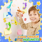 10Pcs Magnetic Robot Men Travel Toys for Toddlers Kid Boy Quiet Airplane Road Trip Travel Activities Essential Fridge Magnets People Fidget Toy Adults Autism Sensory Stress Relief for Office Classroom