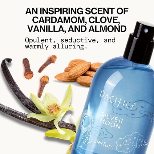 Pacifica Silver Moon Vanilla Almond Spice Perfume ��� Warm Gourmand Clean Fragrance for Women, 2 fl oz (Vegan & Cruelty-Free)