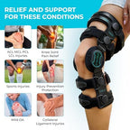 Z1 K6 Hinged Unloader Metal Knee Brace for Men and Women - Knee Support for ACL, MCL, LCL, PCL, Sport Injuries, Mild Osteoarthritis, Meniscus Tears - Ideal for Running & Daily Activities (S12)