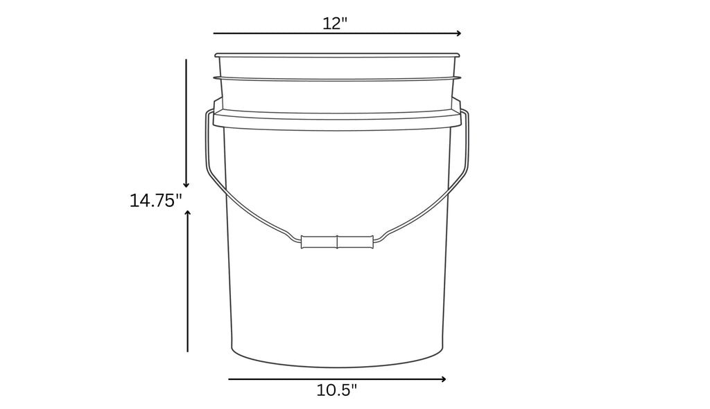 House Naturals 5 Gallon Premium HPDE Plastic Bucket Without The lid - Made in USA Food Grade Container, BPA Free All Purpose Pail (5, Light Blue)