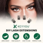 Air Touch Cluster Lashes 144pcs Individual D Curl 10mm Super Lightweight Soft Wispy Comfortable Easy DIY at Home(Air03-D-16mm)