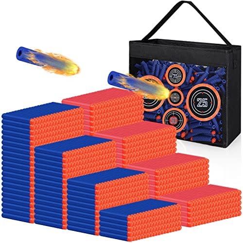 Refill Darts Bullets Fit for Nerf Guns, 1000 Pcs Foam Darts Fit for Nerf Party with Portable Shooting Practice Target Mesh Bag