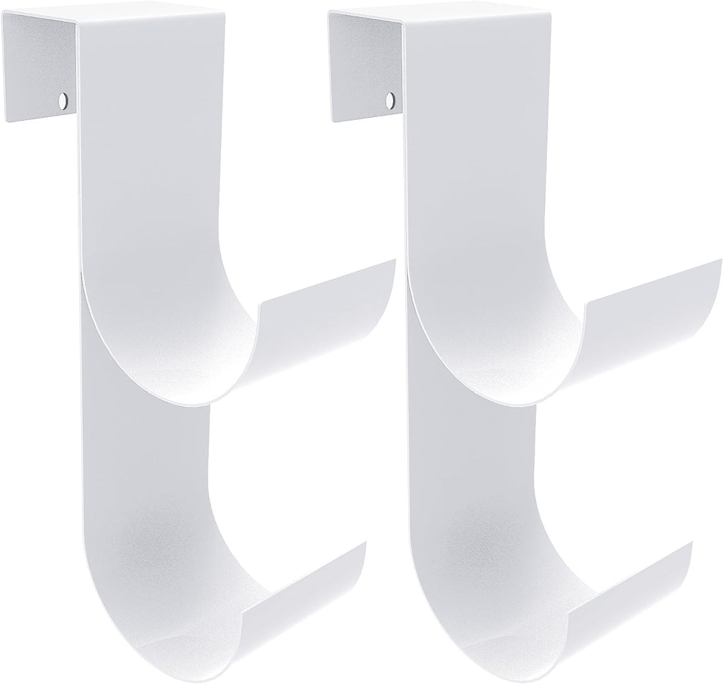 codree 2 PCS Pool Fence Hooks for Pool Equipment, White Heavy Duty Fence Hooks for Pool Poles, Slipe-on Fence Hanger for Pool Hose Pool Skimmer, Fit 3/4 Inch to 1-1/4 inch Railing
