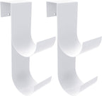 codree 2 PCS Pool Fence Hooks for Pool Equipment, White Heavy Duty Fence Hooks for Pool Poles, Slipe-on Fence Hanger for Pool Hose Pool Skimmer, Fit 3/4 Inch to 1-1/4 inch Railing