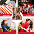 Summidate Customized Name Large Wooden Piggy Bank for Kids Boys Girls Alphabets Letter A-Z Coins Bills Money Change Bank Box Initial on Clear Cover (Laser Engraved) (Alphabet-K, Personalized-12)