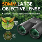 occer 12x50 Binoculars for Adults High Powered - HD Bird Watching Binocular for Hunting with Clear Vision - Easy Focus Binoculars with Long Range for Hiking Travel Cruise Trip Concert Stargazing