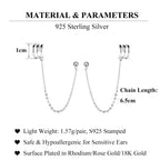 SLUYNZ 925 Sterling Silver Cuff Earrings Chain for Women Crawler Earrings Studs (A-Silver)