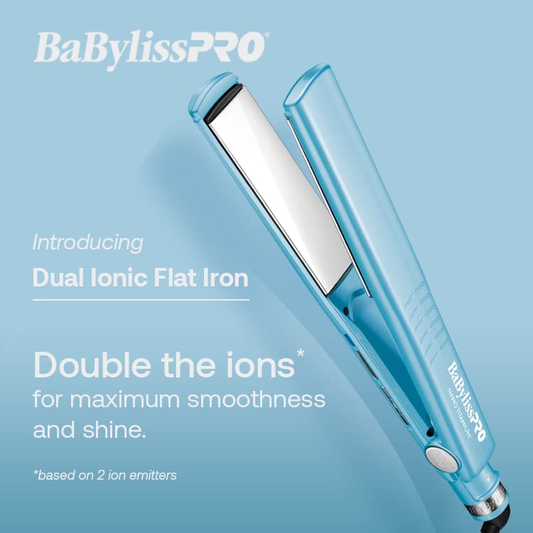 BabylissPRO Nano Titanium Specialty Ionic Hair Straightener, Professional Flat Iron For All Hair Types
