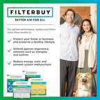 Filterbuy 20x20x1 Air Filter MERV 8 Odor Eliminator (4-Pack), Pleated HVAC AC Furnace Air Filters Replacement with Activated Carbon (Actual Size: 19.50 x 19.50 x 0.75 Inches)