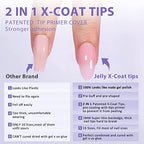 BTArtbox XCOATTIPS Natural Nail Tips - Medium Almond Press On Nails Pink, Long Lasting Soft Gel Nails False Nail, Soak Off Acrylic Fake Nails Extensions for Nail Art DIY Women