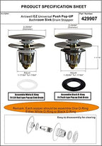 Artiwell Universal Bathroom Sink Drain Stopper, Fits Most Pop-Up Drains for Vessel Sink Lavatory Vanity, Sink Drain Strainer with Detachable Hair Catcher, Tested by Plumber in US (Brushed Nickel)