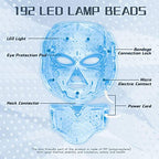 LED FACIAL LIGHT THERAPY MASK-Led Face Mask Light Therapy, 7 Led Light Therapy Facial Skin Care Mask - Blue & Red Light for Acne Photon Mask - Skin Care Mask for Face and Neck.White