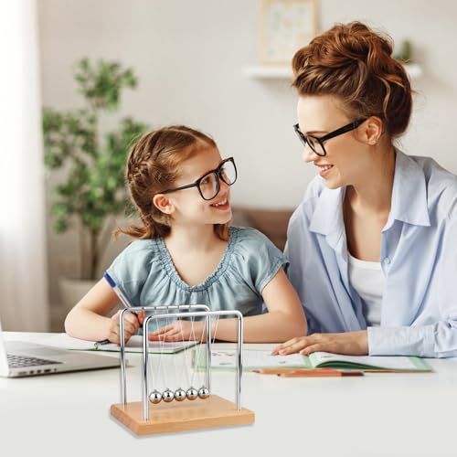 Smilesorg Newton's Cradle Balance Balls Fascinating Physics Gadget for Home and Office 5 Beads