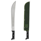 Zenport MP15 Machete Carbon Steel Blade PVC Handle Includes Sheath, 15", Green