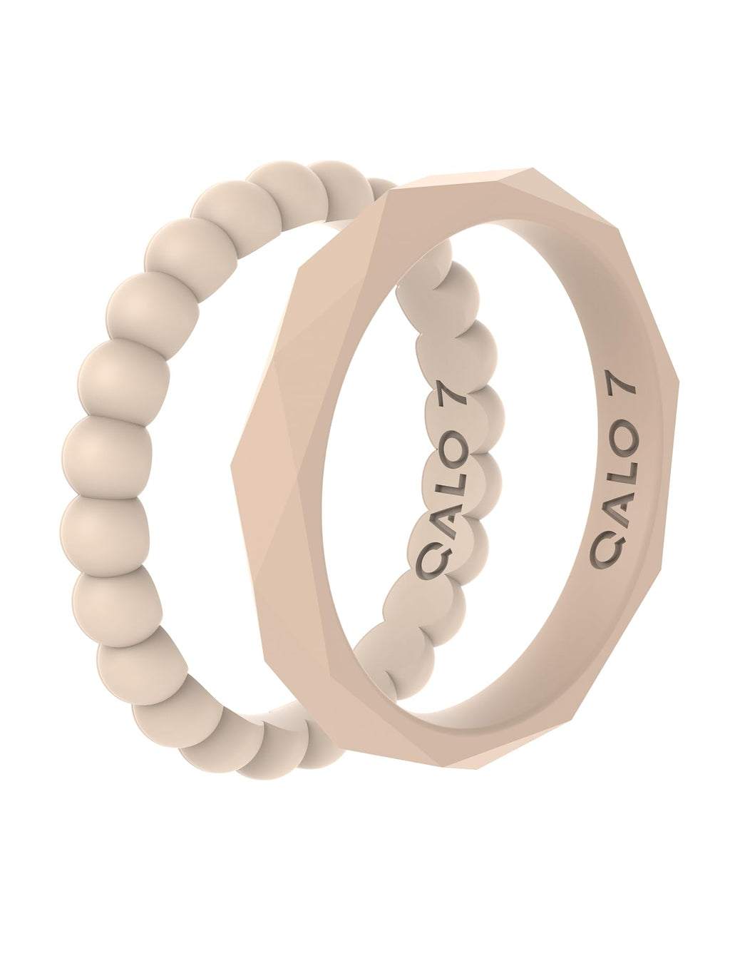 QALO Stackable Rubber Engagement Rings for Women, Ivory, Size 5