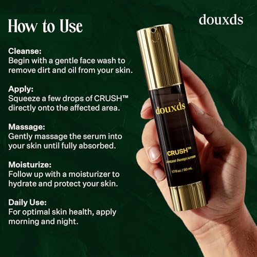 douxds CRUSH™ Instant Face Bump Serum, Acne Treatment for Clear Skin and Fast Healing, Natural Razor Bump Treatment, Acne Treatment, Ingrown Hair, Men’s Skincare, 50 ml