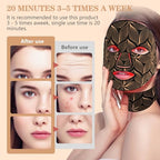 Led Face Mask Light Therapy,Red Light Therapy for Face and Neck,7 Colors LED Facial Skin Care Mask,5 Level Brightness Adjustment,309 LED Beads Can Be Used at Home,Black Gold