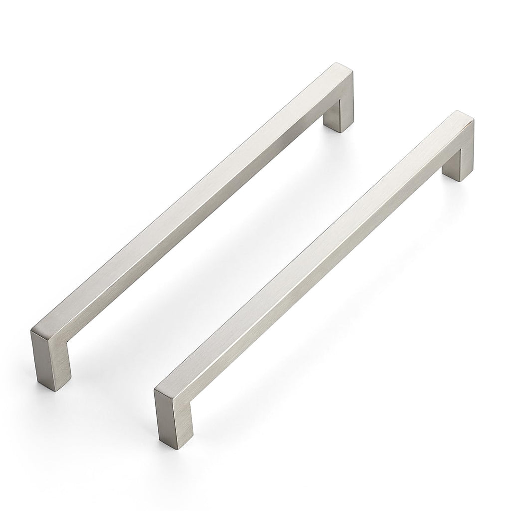 JOY DECOR 18 Pack Cabinet Handles,8-13/16 Inch Brushed Nickel Cabinet Pulls,Kitchen Cabinet Handles Square Drawer Pulls Stainless Steel Drawer Hardware Handles, 224mm Hole Centers