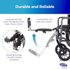 Invacare Wheelchair Elevating Legrest with Padded Calf Support, Footrest with Swing Away Function, Adjustable Length and Aluminum Footplate, Tool-Free Installation, Designed for Invacare Wheelchair