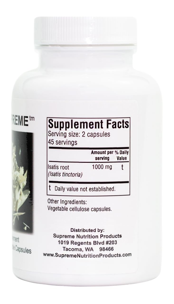 Supreme Nutrition Woad Supreme, 90 Pure Isatis Root Vegetarian Capsules