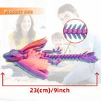 SGYYSG Feathered Wyvern Dragon,3D Printed Dragon, Articulated Dragon with Wings, 3D Printed Toys, Desktop Pet - Indulge in The Enchanting Realm of Dragons (Rainbow Noctilucent)