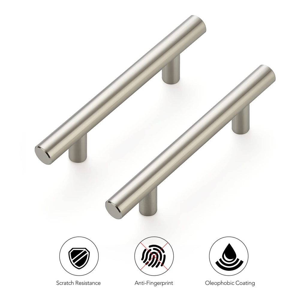 Ravinte 30 Pack | 5'' Cabinet Pulls Satin Nickel Stainless Steel Kitchen Drawer Pulls Cupboard Pulls Brushed Nickel Cabinet Handles 5”Length with 3” Hole Center