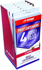 JT Eaton 844 Pest Catchers Spider & Cricket Glue Traps, Non-Toxic, Mess-Free Glue Trays for Small Pests, 4 Pack