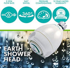 Niagara Conservation N2920 Earth Spa 3-Spray with 2 GPM 2.7-in. Wall Mount Adjustable Fixed Shower Head in White, 1-Pack | Bathroom Shower Head Sprayer with Pressure Compensation Technology