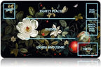 for MTG Game Playmat, for Magic TCG Rubber Play mat,Tabletop Card Playmats with Smooth Surface,Trading Card Inked Game Mat with White Zones,Battle Game,Wildflowers in Black