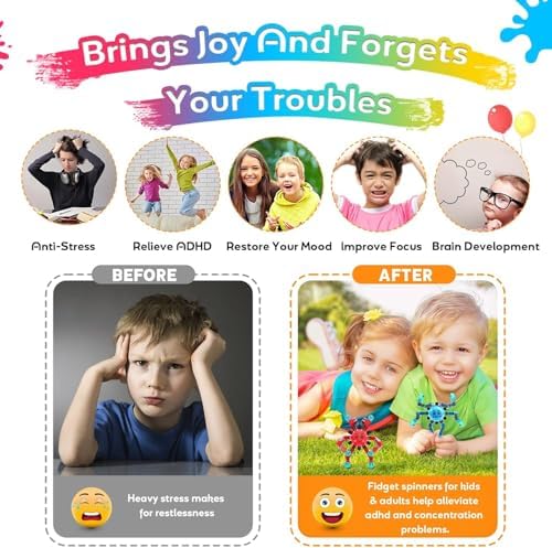 Transformable Fidget Spinner Toys for Kids and Adults,10 PCS Finger Sensory Toy for Teens with Autism ADHD Anxiety Relief,Birthdays Gifts Party Favors for Boys Girl Travel Stocking Stuffers