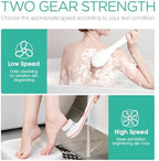 VOYOR Electric Body Brush Back Scrubber for Shower Rechargeable Exfoliating Bath Brush Powered Shower Brush with Non-Slip Long Handle Deep Cleansing, Exfoliation, Massaging Spin Brush BC100 (Pink)