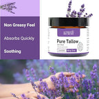 Certified Organic Beef Tallow with Organic Lavender for Sensitive Skin Cream. Delivers Intense Hydration for All Skin Types, Certified Grass-Fed by AGW, by Authentic Body And Soul (Lavender-4oz)