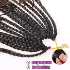 COOKOO 14 Inch Boho Box Braids Crochet Hair for Women 8 Pack Synthetic Bohemian Pre Looped Goddess Box Braids Crochet Hair Curly Ends Hippie Braiding Hair Extension 27M613#