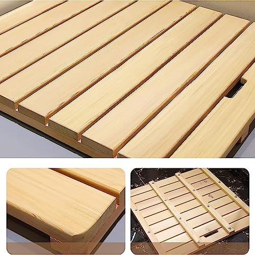 Non Slip Wooden Floor Mat,Bath Mat for Luxury Shower,Natural Wooden Bath Mat,Water Proof Bathroom Carpet (Size : 70x80cm/28x32in)