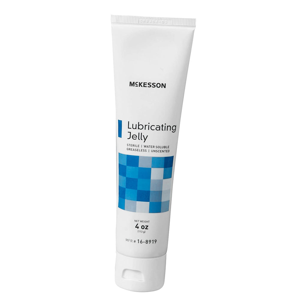 McKesson Lubricating Jelly, 4 oz [72 Count] Water Based Non-Sticky Lube, Water Soluble Lubricant Gel - for Surgical, Medical, Personal – Sterile Tube, Box of 6