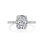 Bo.Dream Cushion Cut Cubic Zirconia CZ Engagement Rings for Women Platinum Plated Sterling Silver (6)