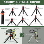 Pankoo 40X60 Monocular Telescope with Smartphone Holder & Upgraded Tripod, 2024 BAK4 Prism FMC Monoculars for Adults, HD Monocular Scope for Bird Watching Hiking Concert Camping Travelling