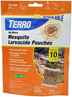 TERRO T1210 No Mess Mosquito Larvacide Pouches - 10 Pouches Included