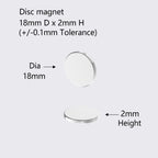 AplysiaTech N52 Self Adhesive Super Strong Neodymium Disc Magnets-18x2mm - 24 Pack, Powerful Rare Earth Magnets with 3M 4920 Very-High-Bond Double Side Adhesive Backing, Magnet Stickers