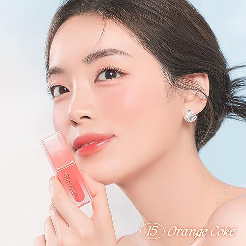 dasique Juicy Dewy Tint (13 Coral Fizz) 0.12 oz | Light Application with moisture | Long-wearing Glossy Lip Stain, Non-sticky | Vegan, Cruelty-free | K-beauty