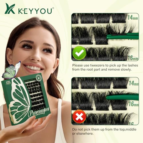 Lash Clusters 120pcs Eyelash Clusters 10-18mix D Curl Cluster Lashes Thick Super Soft Wispy DIY Eyelash Extension at Home(PC03-D-10-18MIX)