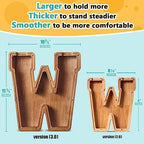 Summidate Customized Name Extra Large Wooden Piggy Bank for Kids Boys Girls Alphabets Letter A-Z Coins Bills Money Change Saving Box Clear Cover (Laser Engraved) Educational Toys 12"- Letter W