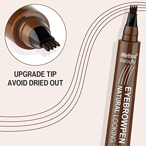Eyebrow Pen - iMethod Upgrade Eyebrow TattooPen, Eyebrow Makeup, Long Lasting, Waterproof and Smudge-proof, Dark Grey
